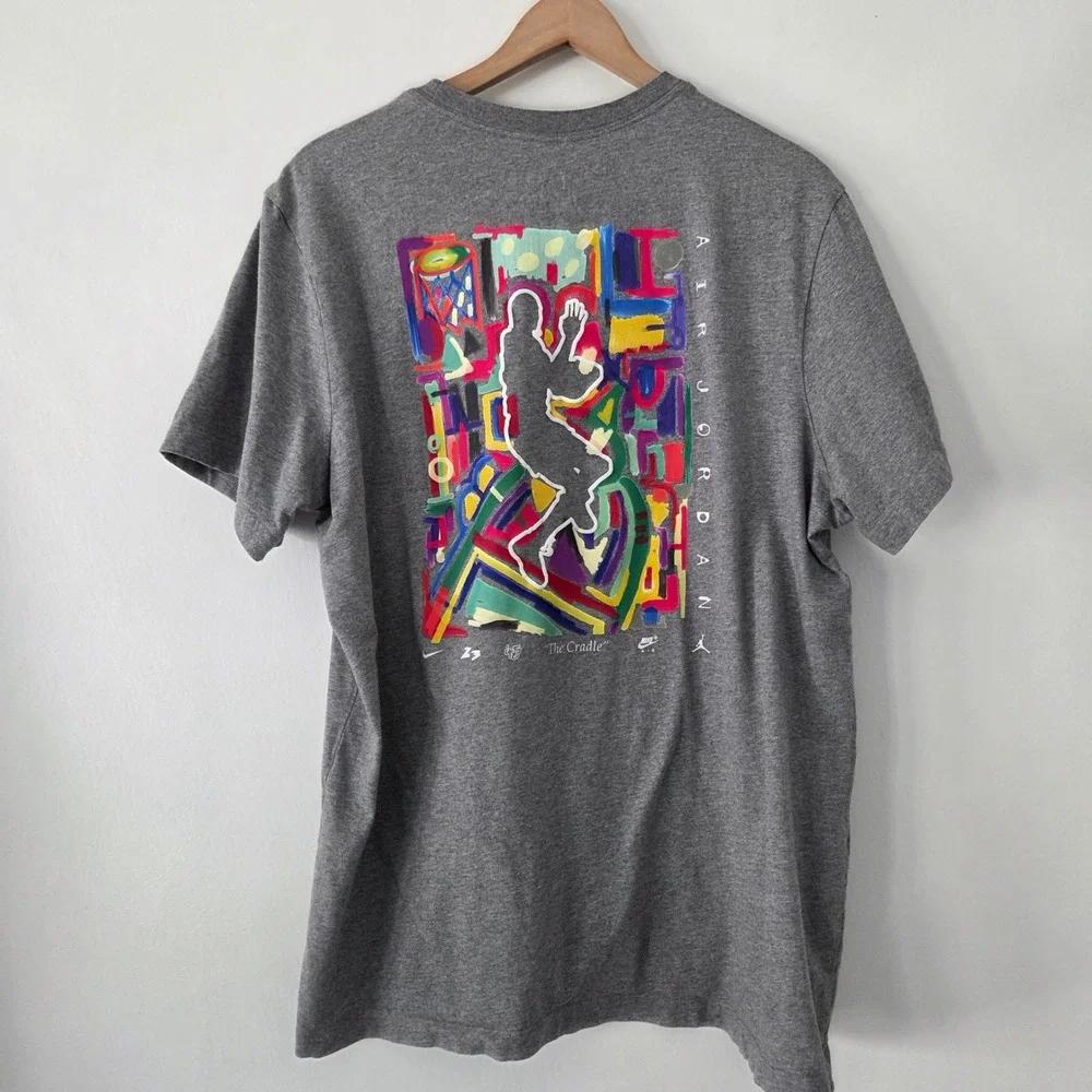 Jordan T-Shirt Grey The Cradle‎ Graphic Art Mens XL
